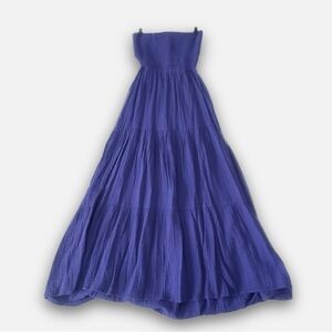 RIPCURL Women’s Strapless Gauze Cutout Maxi Dress Royal Blue Flowy Summer